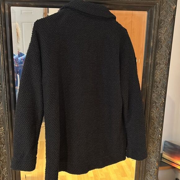 Marine Layer Textured Cotton Poly Soft Blazer Sweater Button Down Pockets Blk M - Picture 12 of 14